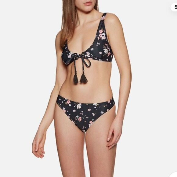 MINKPINK XS top M Floral Anise Mid Rise Full Bikini - Picture 2 of 11